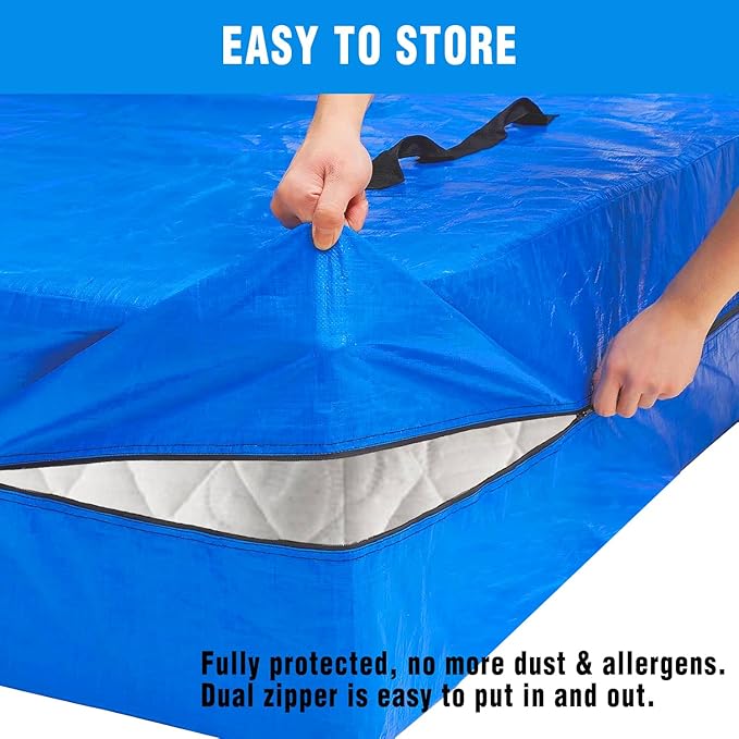 ANALIM Mattress Bags for Moving and Storage, Zippered Mattress Storage Bag with 8 Strong Carrying Handles, Cover Moving Supplies Reusable Mattress Protector (Cali King)