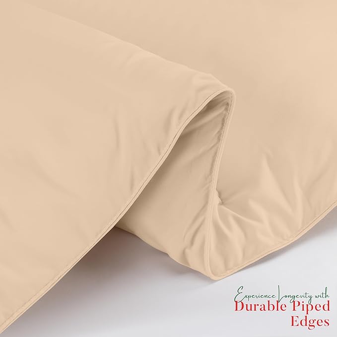 Utopia Bedding Twin Comforter Duvet Insert, Quilted Beige Comforter with Corner Tabs, Box Stitched Down Alternative Comforters Twin Size 64 x 88 inches