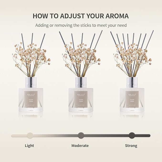 Airkeep Reed Diffuser Set,3.38 fl oz (100 ml) - Ocean Breeze Oil Diffusers with 8 Reed Sticks, Home Fragrance Reed Diffuser for Bathroom Shelf Decor