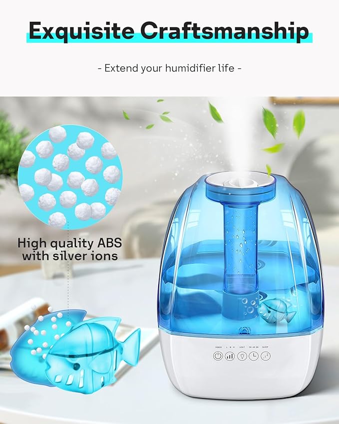 Leemone Humidifier Cleaning Fish for Humidifiers & Fish Tanks, 6 Pack Humidifier Cleaner, Purifies Water, Prevents Hard Water Build Up, Reduces Scale