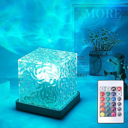 Ocean Wave Projector Light, 16-Color LED Shower Lamp with Remote, 3D Water Ripple Projection, Romantic Ambient Lighting for Kids Room, Relaxation, Bedroom, Bathroom & Night Light