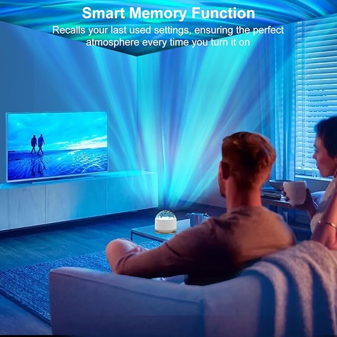 HUMIIEYE Northern Lights Projector, 16 Light Color Aurora Night Light Projector for Bedroom, Remote Galaxy Light Projector, Dimmable Mood Lighting with Memory Function for Playroom Kids Teen Girl Gift