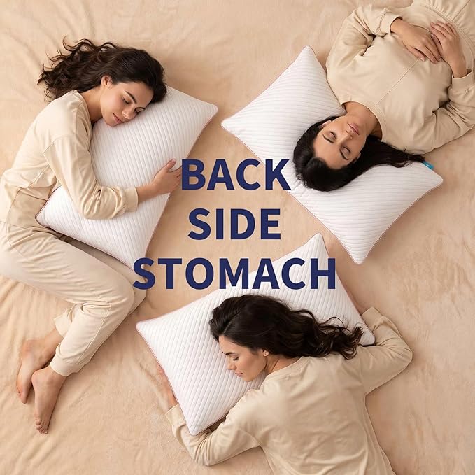 Shredded Memory Foam Cooling Pillows 2 Pack,King Size Bed Pillows for Side,Back & Stomach Sleepers