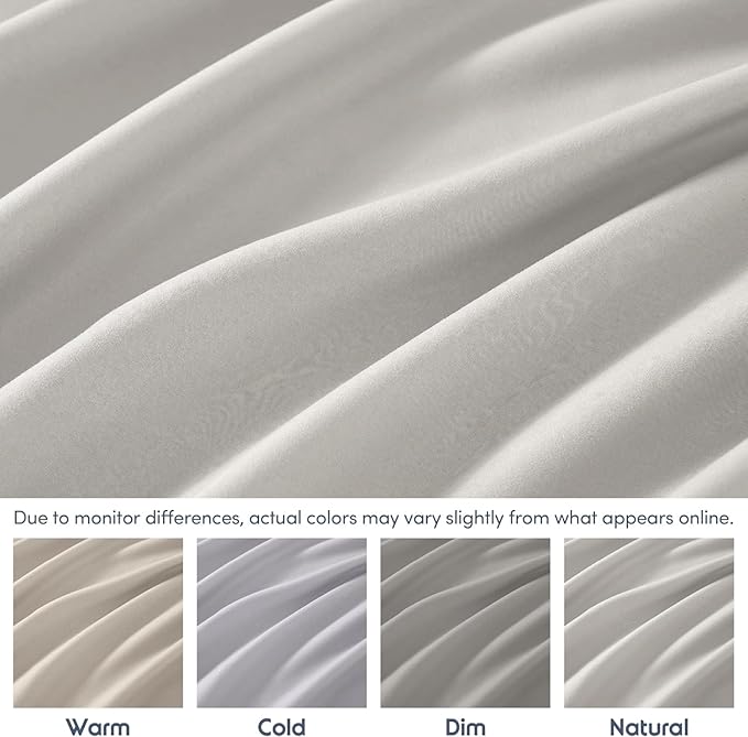 Nestl 4 Pack Off White Fitted Sheet Extra Deep Pocket, Hotel Luxury KingFitted Sheet Only Easily Fits 18 to 24 Inch Mattress, Super Soft, Wrinkle-Free and Breathable with Corner Straps