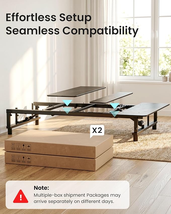 Mixcous Adjustable Bed Base – Electric Queen Adjustable Bed Frame with Zero Gravity, Head & Foot Lift, Remote Control, Quiet Motor, Compatible with Memory Foam & Hybrid Mattresses, Easy Assembly