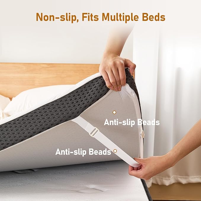 Firm Mattress Topper King 3-Inch: High Density Foam Mattress Pad, Extra Support for Back Pain Relief, Breathable Cooling Washable Cover with Anti-Slip Straps, CertiPUR-US Oeko-Tex Certified 80x76