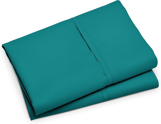 Bare Home Microfiber Pillow Cases - Standard/Queen Size Set of 2 - Cooling Pillowcases - Double Brushed - Emerald Pillowcases 2 Pack - Easy Care (Standard Pillowcase Set of 2, Emerald)