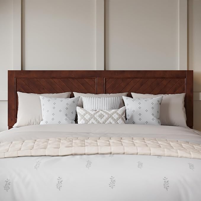 AFI, Canyon King Solid Wood Rustic Farmhouse Headboard, Walnut