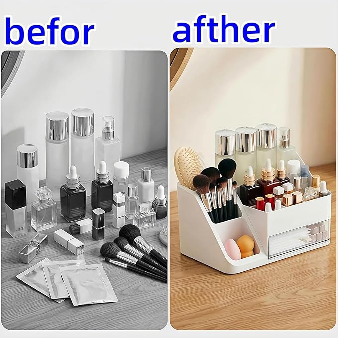 Makeup Organizer with Drawers,Large Countertop Makeup Organizers for Vanity,Storage Box Cosmetic Display Cases,Top Dresser and Bathroom,Dresser, Desk, Kitchen, Countertop