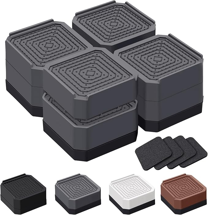 ANNKUT Bed Risers and Furniture Risers, Heavy Duty Adjustable Lifting Blocks for Couches, Desks, and Chairs, Elevates 1.5 or 3 Inches, Holds up to 4000 lbs (Grey)