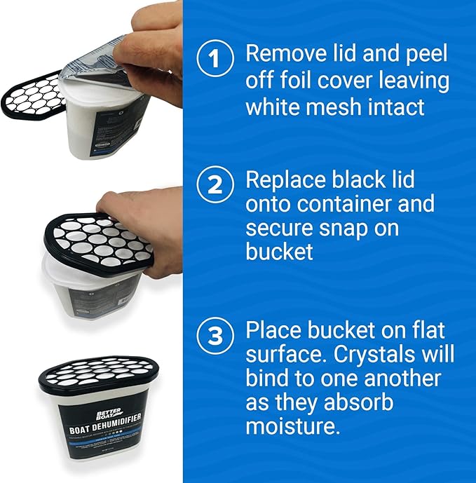 Moisture Absorber 4 Pack with Activated Charcoal Dehumidifier Bucket, Unscented Odor Absorber for Closet Basement Bathroom Boat RV, Disposable - Better Boat