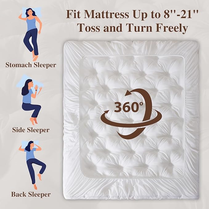WhatsBedding 5 Inch Memory Foam Mattress Topper Full Size, Supportive Fluffy Shredded Memory Foam Filled Pillow Top, Extra Soft Bed Topper with Deep Pocket, 54x75 in