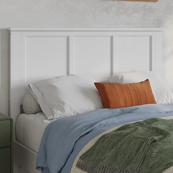 AFI, Madison Full Solid Wood Panel Headboard, White