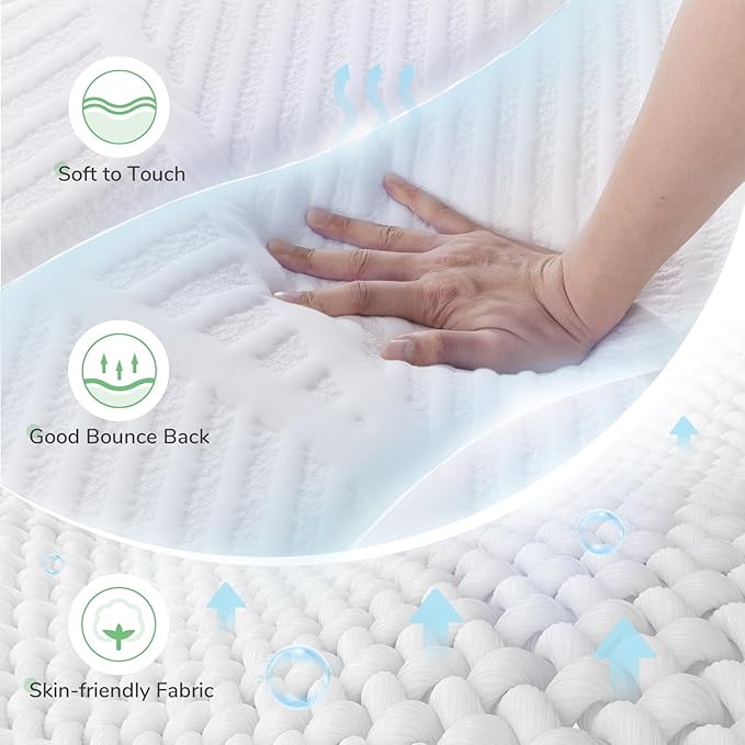 Novilla Mattress Full, 12 Inch 5-Zone Hybrid Mattress with Gel Memory Foam for Pressure Relief & Cool Night, Midume Firm Full Mattress in A Box