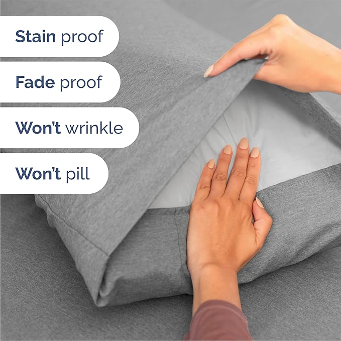 Queen 6 Piece Sheet Set - Comfy, Breathable & Cooling - Soft Hotel Luxury Bedding for Women, Men, Kids, Teens and Children - 1 Flat & 1 Fitted Sheet & 4 Pillowcases with Deep Pockets - Heathered Grey