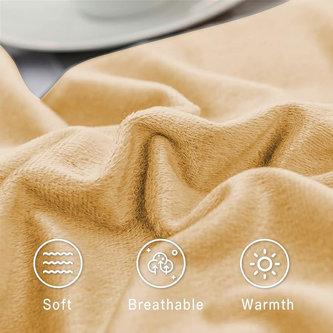 StangH Bed Pillow Pillowcase Thick Soft Velvet Fabric Zippered Covers for Bed/Couch/Sofa Decorative, Queen Size (Warm Gold, 20 x 30 inches) Pillowcases Set of 2, Warm Cozy Pillow Protector