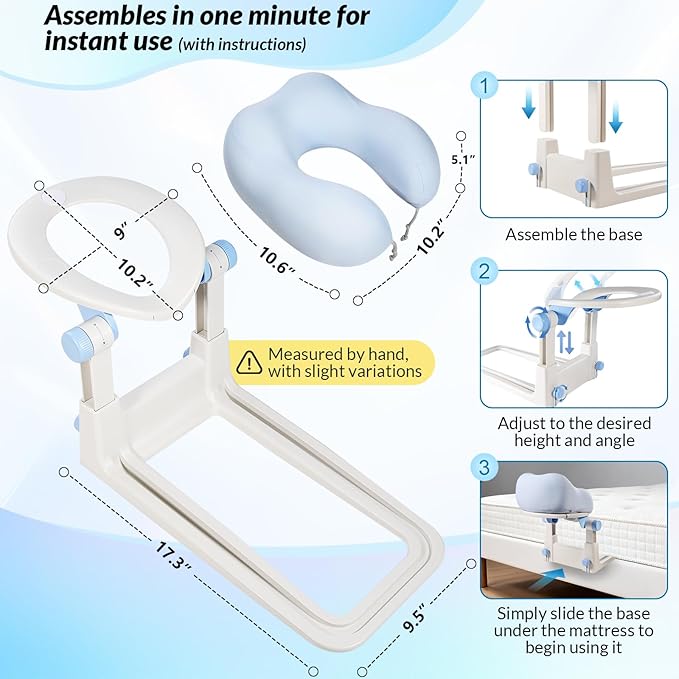 Massage Headrest for Bed, Adjustable U-Shaped Face Cradle Pillow, Portable Memory Foam Pillow for Neck Pain Relief, Ideal for Post Eye Surgery Recovery, Home Facials, Spa & Massage Table Daily Use