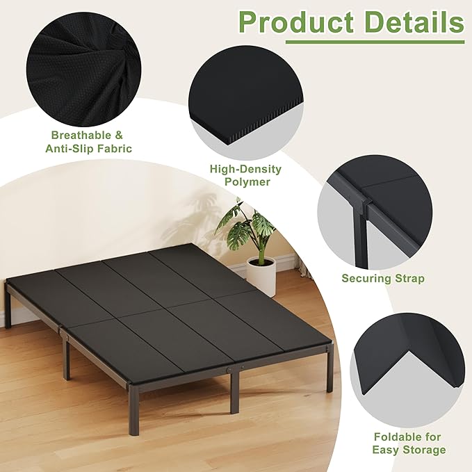 Yicensen Queen Bunkie Board, High Density Bunkie Board Queen, Bed Support, Moisture-Resistant, Anti-Slip, Breathable