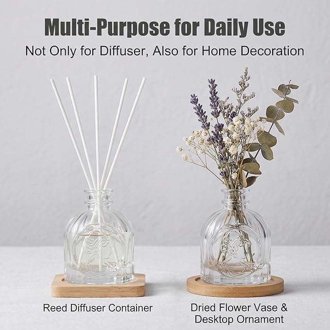 100ml/3.3oz Clear Glass Diffuser Bottle with Women Head Pattern, Multifunction Aromatherapy & Home Decor, 1PC