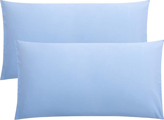 FLXXIE King Pillow Cases Set of 2, Soft Microfiber Pillow Covers with Envelope Closure, Wrinkle, Fade and Stain Resistant Pillowcases, 20x36, Sky Blue