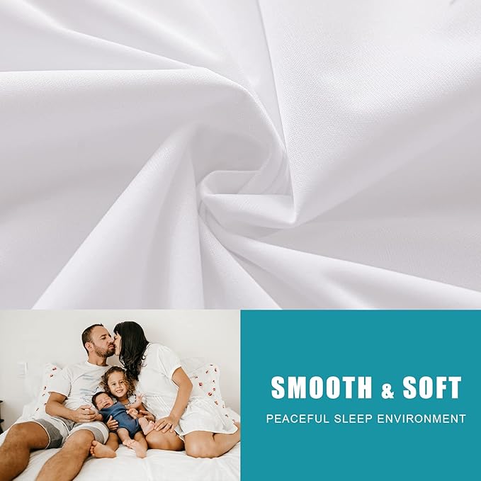King Waterproof Zippered Mattress Encasement, Breathable, Noiseless, Machine-Washable Zipped Mattress Cover, Fitting 7" - 15" Deep Mattress 2 Pack