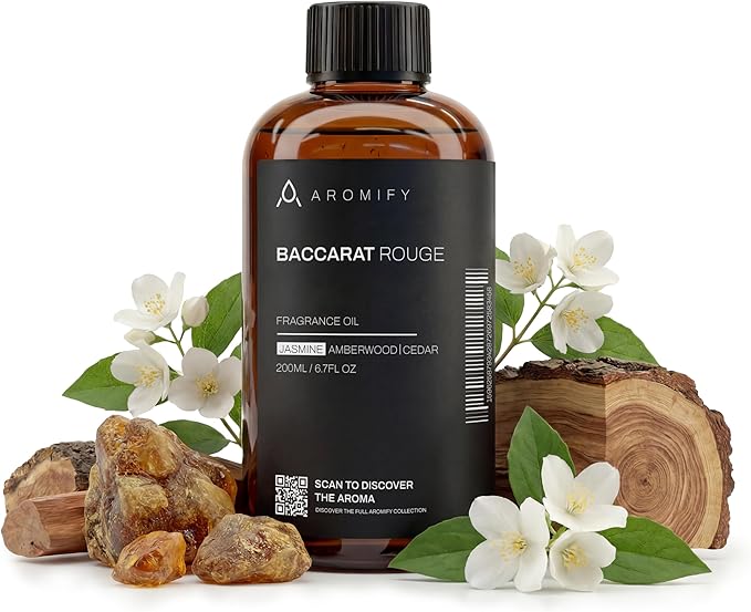 Diffuser Oil Inspired by Baccarat Rouge, 6.7 FL Oz, 200 mL,Luxury Hotel Scent for Home, Bathroom, Spa & Office, Essential Oil Blend for Aromatherapy, Amberwood & Cedar.