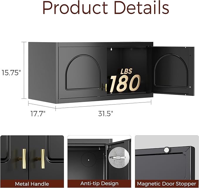 Bathroom Cabinet Wall Mounted, Metal Laundry Wall Storage Cabinets Over Toilet, Medicine Cabinet for Launtry, Kitchen, Bathroom, Living Room
