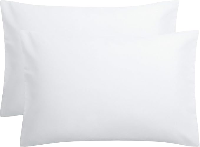 FLXXIE Pillow Cases Queen, Soft Microfiber Pillow Covers with Envelope Closure, Wrinkle Resistant Pillowcases, 2 Piece Set, 20x30, White