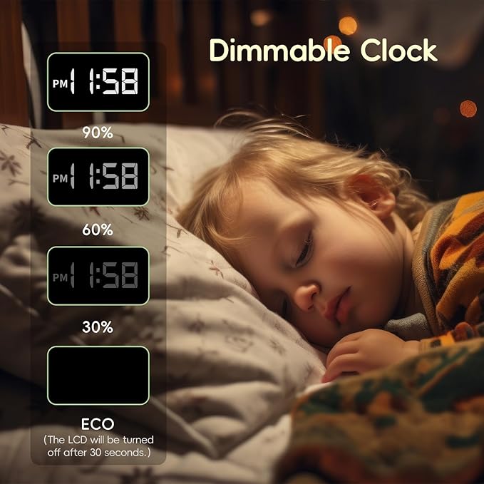 Sunrise Alarm Clock Wake Up Light, White Noise Sound Machine with 20 Soothing Sounds, 10 Night Lights, Wireless Speaker/Temp & Humidity/Rechargeable, Dimmable Clock Gift for Baby Kids Adults
