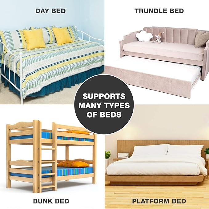 DMI Foldable Box Spring, Bunkie Board and Bed Support Slats, No Assembly Needed, Full Size Bed Base, 60" x 48"