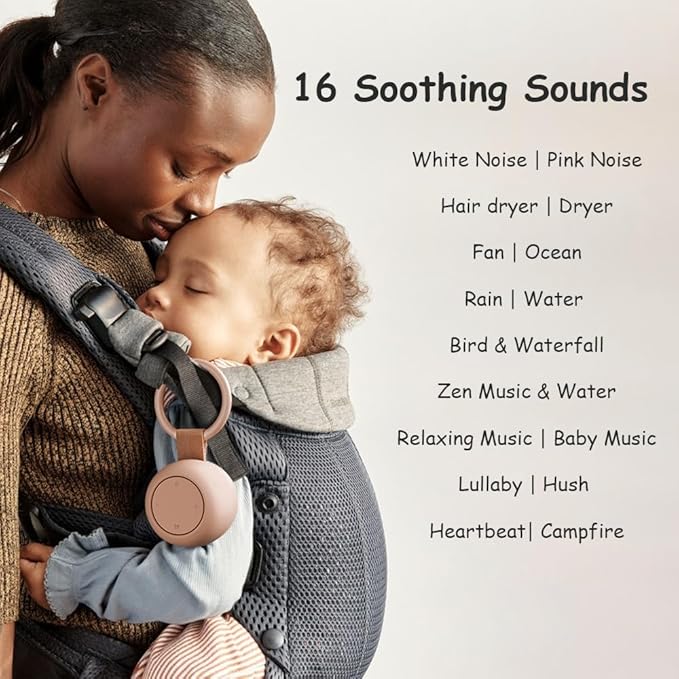 Portable White Noise Sound Machine | 16 Soothing Sounds | Timer | Memory Function | Noise Canceling for Sleep Aid & Office Privacy | Travel | Registry Gift | Sleep Soother for Baby Kids Adults