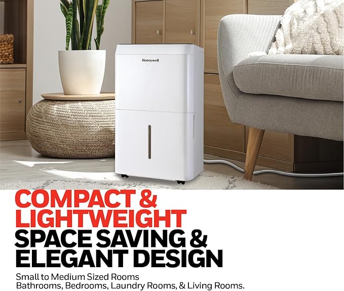 Honeywell 32-Pint ENERGY STAR Dehumidifier for 3,000 Sq Ft – Laundry Mode, Auto-Comfort Mode & Thermal Overload Protection, TPFIT32WK
