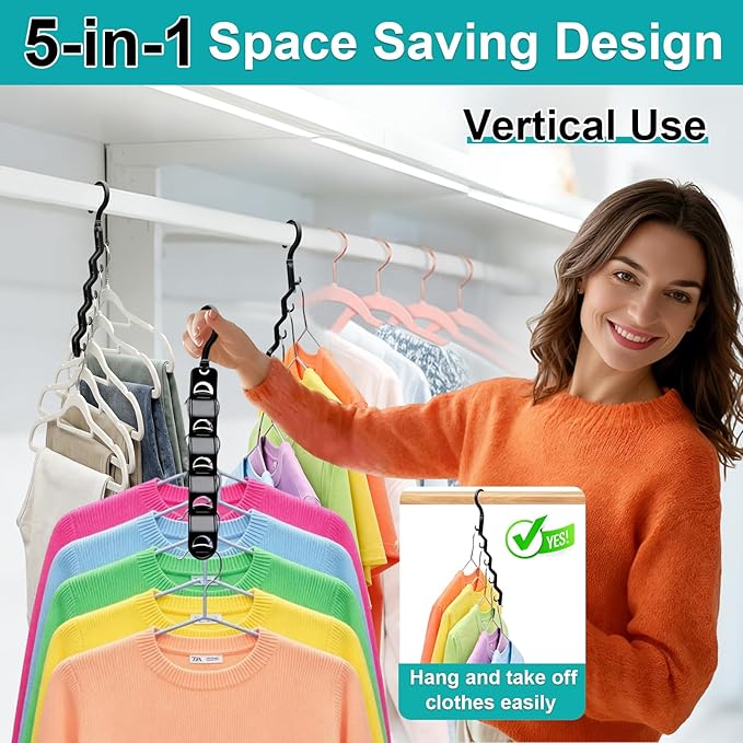 Closet Organizers and Storage,Upgraded Organization and Storage Clothes Hanger,8 Pack College Dorm Room Essentials,Sturdy Closet Organizer Home Essentials Space Saving Hangers for Thick Clothe