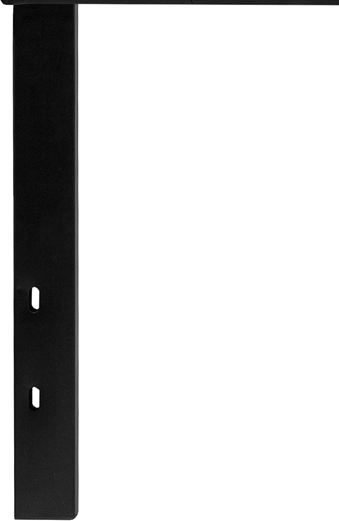 Flash Furniture Lennox Adjustable Height Button Tufted and Box Stitch Upholstered Queen Size Headboard in Black Vinyl