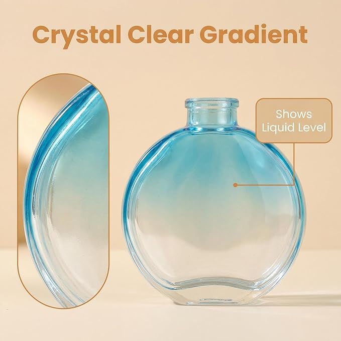 150ml/5oz Glass Diffuser Bottle - Blue - DIY Aromatherapy Storage Container - Reusable - Home Decor