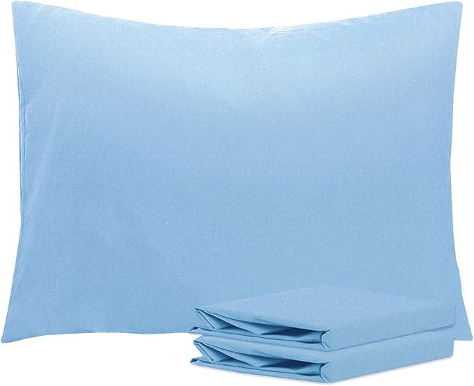 NTBAY Standard Pillowcase Set - 2 Pack Brushed Microfiber 20x26 Pillowcases - Soft, Wrinkle-Free, Fade-Resistant, Stain-Resistant, Sky Blue Pillowcases with Envelope Closure - 20x26 Inches, Sky Blue