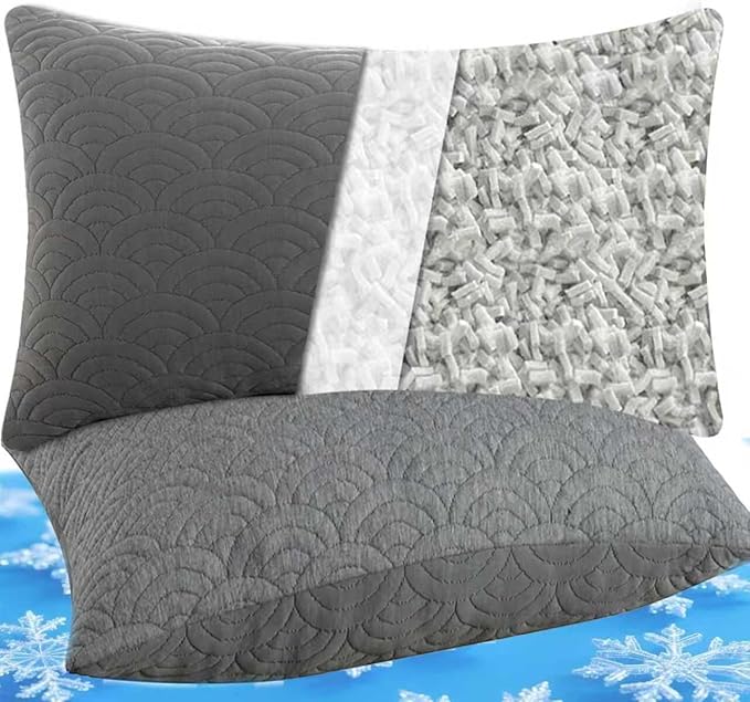 MOLCLCUY Memory Foam Pillows King Size Set of 2 Adjustable Cool Pillow for Side Back Stomach Sleepers Luxury with Washable Cover