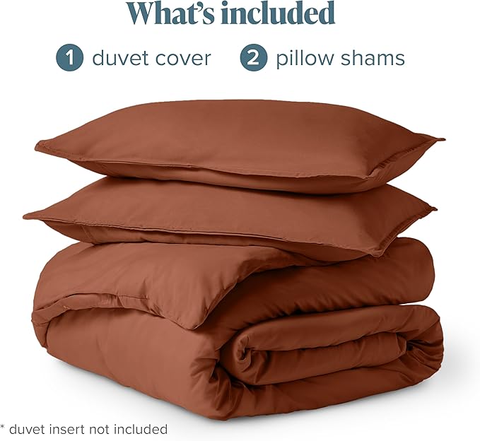 Bare Home Bedding Duvet Cover California King Size - Premium 1800 Super Soft Collection - Lightweight, Cooling - Soft Breathable Bedding Duvet Cover (Cal King, Terracotta)