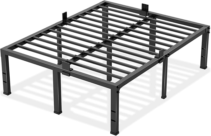 Yitong Angel Queen Size Bed Frames 18 inch High 3500 lbs Heavy Duty Metal Platform, Mattress Foundation with Steel Slat Support/No Box Spring Needed/Noise Free/Non-Slip/Easy Assembly