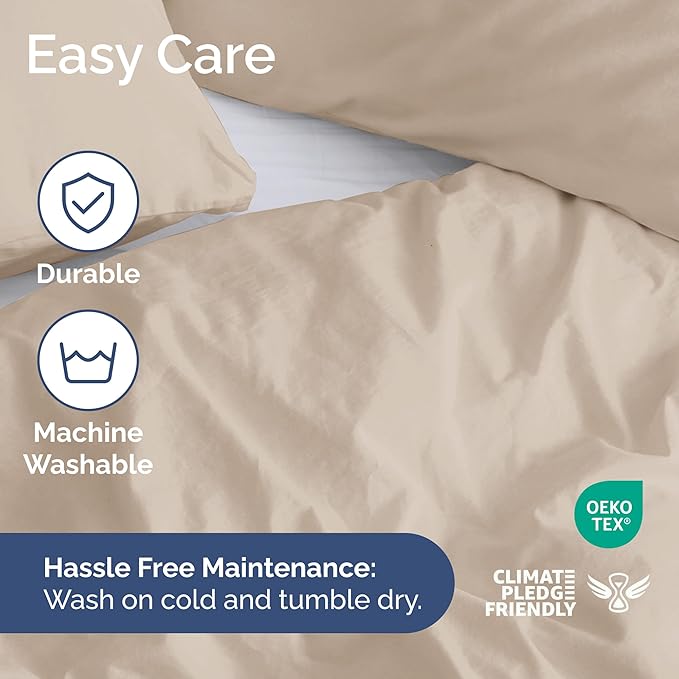 Duvet Cover King Size Set - Extra Soft King Duvet Cover 104" x 90" with 2 Pillow Shams - Hotel Luxury, Easy Care and Fade Free w/ Zipper Closures & Ties - All Season, Comfy, Cozy & Breathable (Cream)