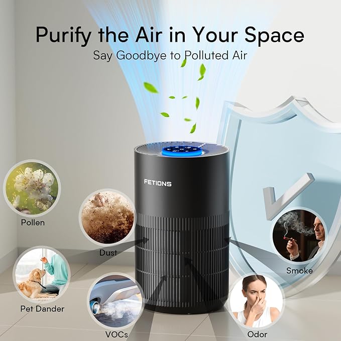 Air Purifiers for Bedroom Home,Quiet Air Cleaner With Sleep Mode Night Light