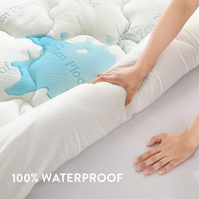 Surefit Ultra Soft Waterproof Mattress Topper, Derived Pillow Top Mattress Pad, Back Pressure Relief, Viscose Derived from Bamboo, Naturally Cooling for Hot Sleepers, Full 54x75