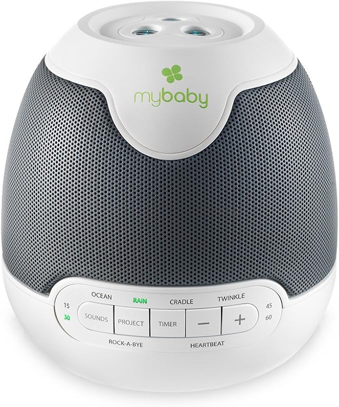 MyBaby Lullaby Sound Machine & Projector – Baby Sleep Machine Plays 6 Sounds & Lullabies, Projects Soothing Images - Auto-Off Timer, Adjustable Volume, Great for Baby Registry and Baby Shower Gifts