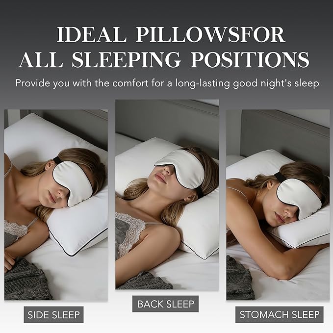 Bed Pillows, Luxury Hotel Collection White Premium Down Pillow for Sleeping, 650 Fill Power,100% Cotton Fabric, Soft Support, Down Surrounded Pillow for Side and Back Sleepers, Stomach Sleepers