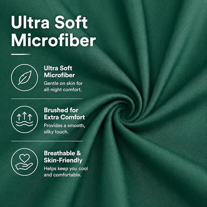 Evolive Ultra Soft Microfiber Body Pillow Cover/Pillowcases 21"x54" with Hidden Zipper Closure (21"x54" Body Pillow Cover, Evergreen)