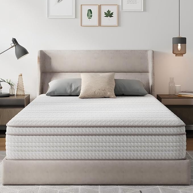 Novilla 12 Inch Twin Mattress in a Box, Hypoallergenic & Back Pain Relief, Hybrid Twin Mattresses with Smarts Coils, Fiberglass Free CertiPUR-US Certified Colchones No Box Spring Needed