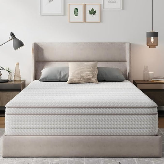 Novilla 12 Inch Twin Mattress in a Box, Hypoallergenic & Back Pain Relief, Hybrid Twin Mattresses with Smarts Coils, Fiberglass Free CertiPUR-US Certified Colchones No Box Spring Needed