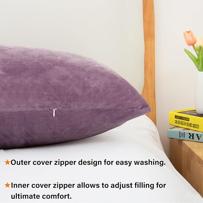 1 MIDDLE ONE Body Pillow, Memory Foam Body Pillows for Adults Sleeping, Long Pillow for Bed, Big Large Firm Full Body Pillow for Side Sleeper, 20x54 Inch, Dark Purple