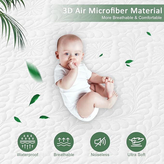 Sufdari King Waterproof Mattress Protector, Waterproof Mattress Cover,Breathable & Noiseless Mattress Pad, Waterproof Quilted Fitted Sheet Fits Up to 8-18" Deep Pocket