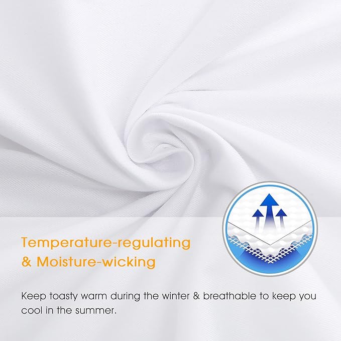 Cotton Pillow Protectors/Cases King Size with Zipper 2 Pack White Color,Cooling & Breathable Bed Pillow Protectors Set of 2 Pillow Cases Cover (King Size 20" x 40")
